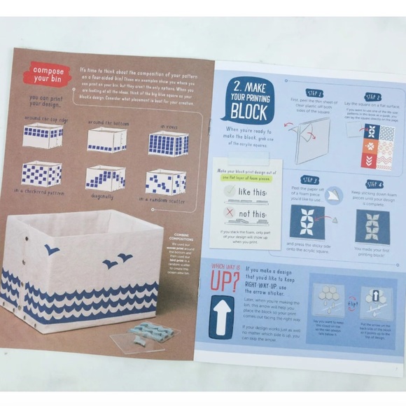 KiwiCo DOODLE CRATE Make Your Own “Block Printed Canvas Bin” Block Printing - Picture 10 of 16